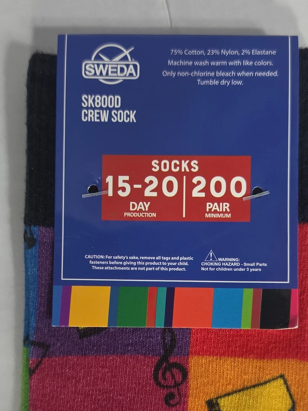 Multicolor Check Pattern Crew Socks - Men's